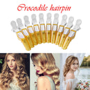 10pcs Plastic Salon Hair Clip Set Hairdressing Crocodile Hair Grip (Yellow)