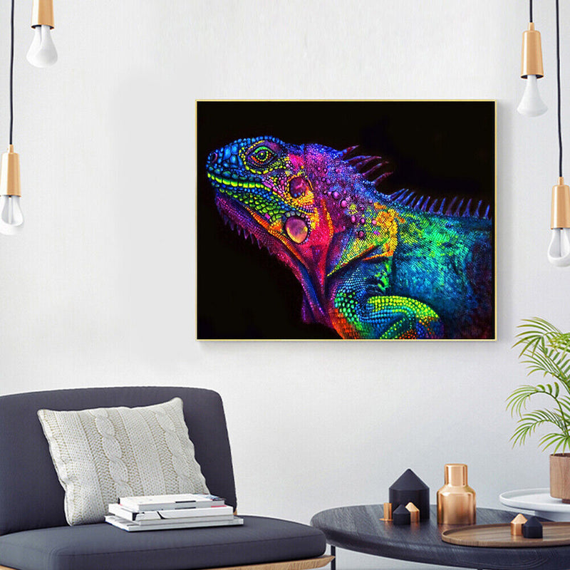 DIY Paint By Number Kit Colorful Lizard Acrylic Paint Hanging Art Craft Gift
