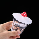 Silicone Cup Lid Transparent Heat-resistant Dustproof Reusable (Red Head)