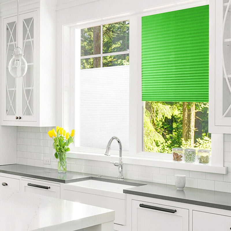 Self-Adhesive Pleated Blinds Half Blackout Curtains for Living Room Shades