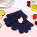 Cartoon Children's Warm Gloves Mink Knitted Gloves Half-finger Gloves