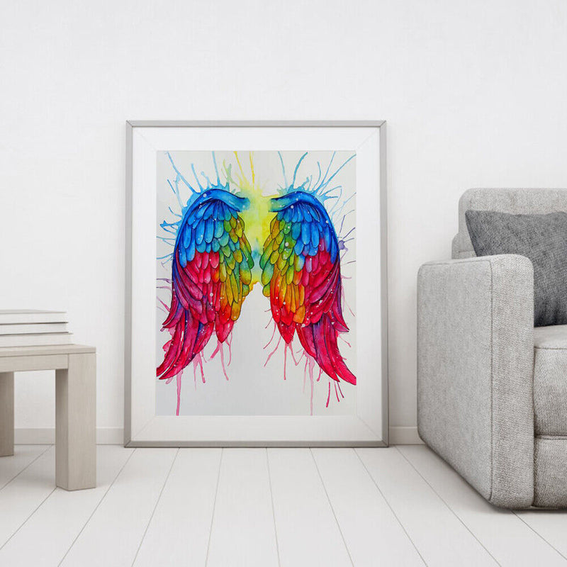 40x50cm Oil Paint By Numbers Rainbow Angel Wings Frameless Picture Home Decor