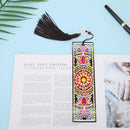 5D DIY Diamond Painting Round Plate Leather Bookmark Ornaments with Tassel Newly