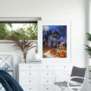 Landscape Digital Painting Hand Painted Canvas Halloween Night View Art Decor