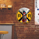 Round Metal Tin Sign Retro Train Plaque for Bar Pub Club Cafe Garage (4)