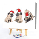 Christmas Dogs Oil Paint By Numbers Kits Canvas Drawing DIY Coloring Pictures