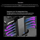 FH-10 10-Port Cooler Fan HUB Splitter 3Pin/4Pin PWM Extension Adapter for PC