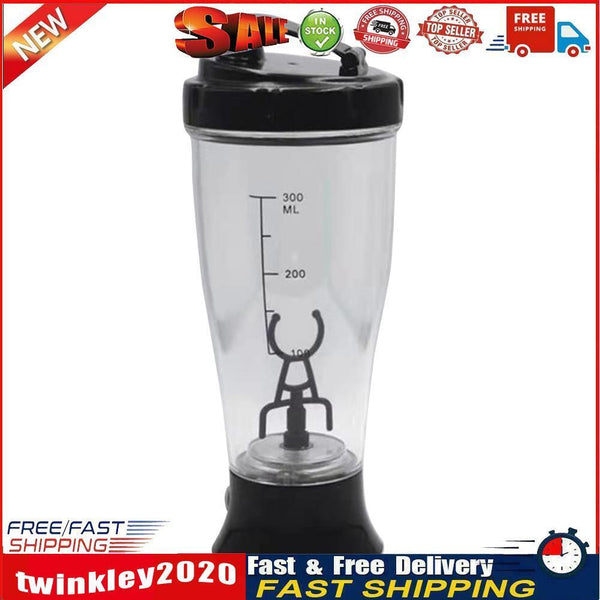 350ml Protein Shaker Mixing Cup Sports Training Automatic Bottle (Black) Newly