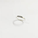 Fashion Accessories Love Mom Letter Ring Family Jewelry Mother's Day Gift