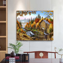Full Cross Stitch 11CT Autumn Water Mill Counted Embroidery DIY Needlework