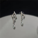 for Woman Man Irregular Cool Jewelry Earrings Geometric Zircon Liquid Metal