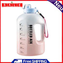 Large Capacity Water Bottle Gradient Color Time Marker Designed (Blue)