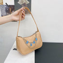 Retro Butterfly Chain PU Leather Shoulder Underarm Bag Women Casual Small P