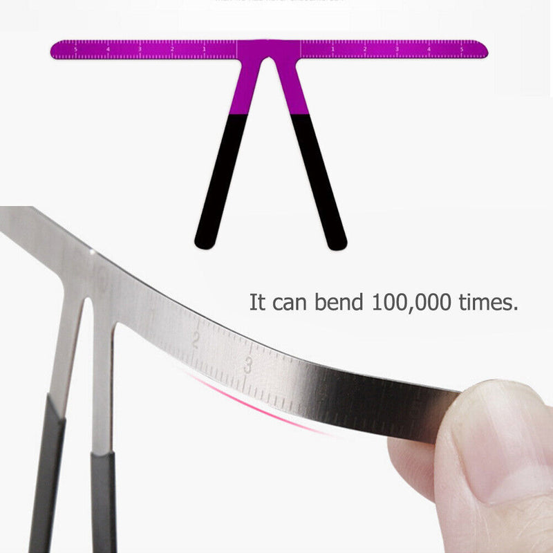 Embroidery Eyebrow Tattoo Ruler Eyebrow Makeup Aid Positioning Ruler (Pink)