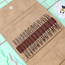 12 Pairs Leopard Circular Ring Knitting Needles Detachable Set Hook Yarns Kit