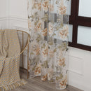 Peony Tulle Curtains for Living Room Floral Window Sheer Curtain (Yellow)