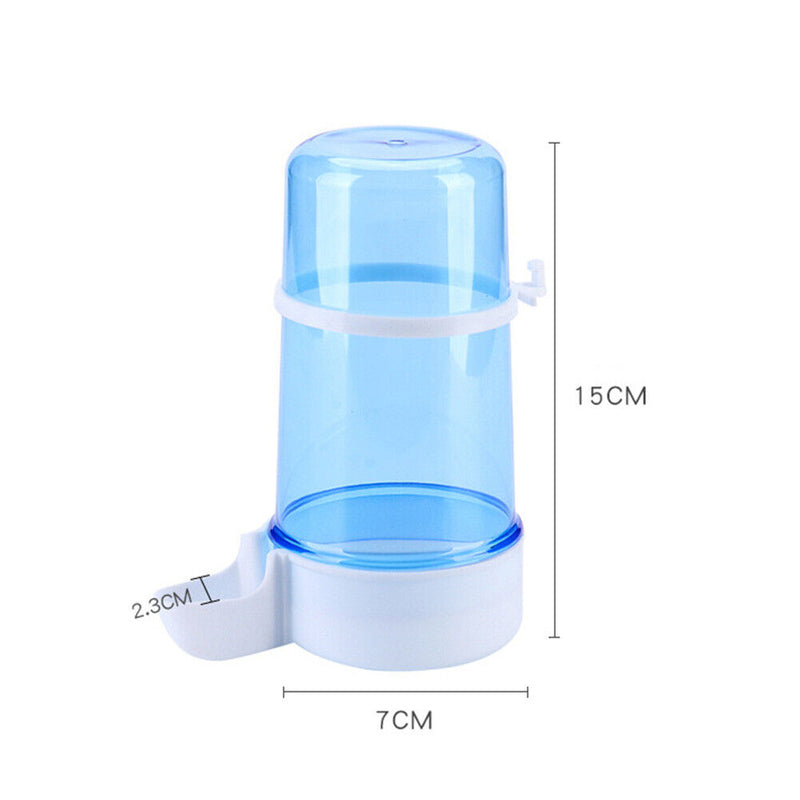 Bird Water Drinker Feeder Automatic Birdcage Dispenser (Transparent Blue)