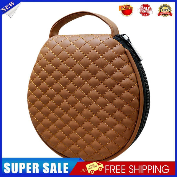 Portable CD DVD 20 Capacity Storage Case with Zipper Car Disc Box (Brown)