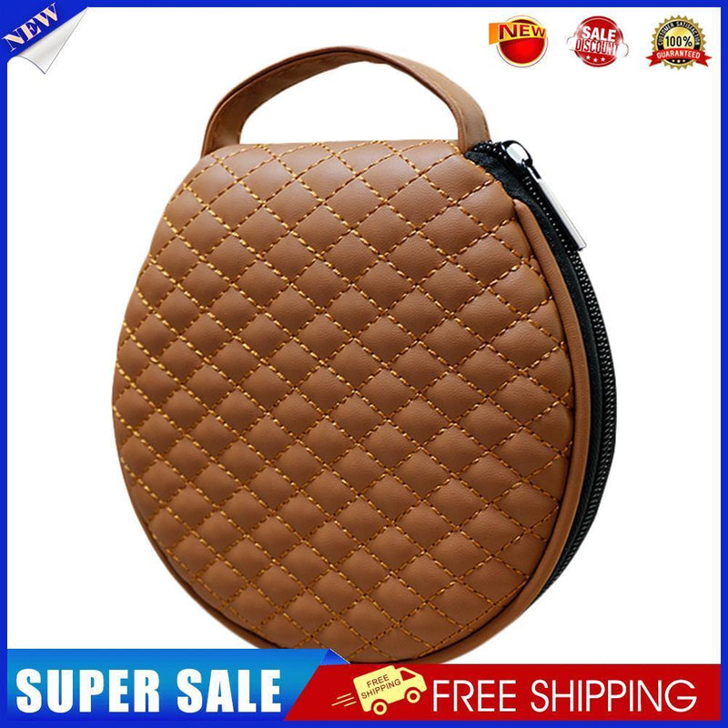 Portable CD DVD 20 Capacity Storage Case with Zipper Car Disc Box (Brown)