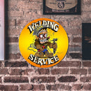 Round Cartoon Hot Rod Metal Plate Tin Sign Plaque for Pub Club Cafe Art (2)