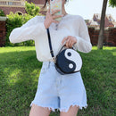 Retro Women Alligator Pattern Crossbody Bag Casual PU Hit Color Mini Round Purse