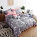 4pcs Cotton Simple Printing Duvet Quilt Cover Bed Sheet Pillowcase Set Beddin