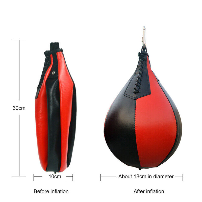Boxing Speed Ball Training Inflatable Punching Pear-Shaped Bag (Black+Red) Newly