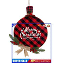 Merry Christmas Decoration Wreath Wood Burlap Welcome Door Sign with Berries