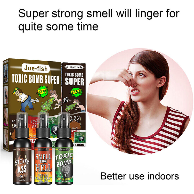 3x Stinky Prank Liquid Tricky Bomb Smell Fart Spray Halloween Entertainment