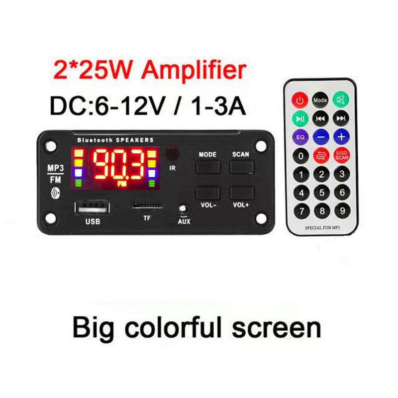 Amplifier MP3 Decoder Bluetooth-compatible Car USB TF AUX FM Radio Audio Mo