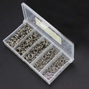250pcs 5-Size Stainless Steel Fishing Split Rings Double Bow Connector