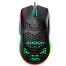 USB Lightweight Gaming Mouse RGB Backlit 6400DPI Honeycomb Shell Mice for PC
