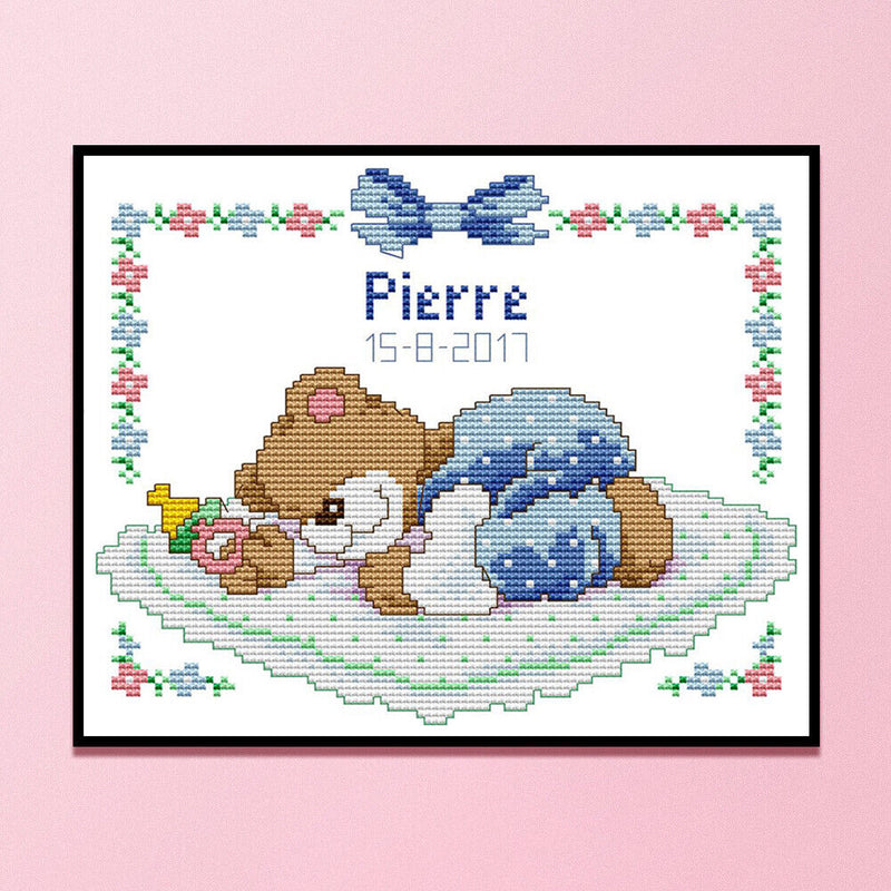 #A Partial Cross Stitch 14CT DIY Cartoon Baby Counted Home Decoration Hanging