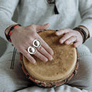 Finger Jingle Tambourine Percussion Tambourines Half Moon Handheld Y2 T0K1