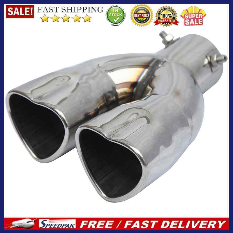 Dual Exhaust Tip Bolt-on Heart Edge Stainless Steel Tailpipe Tip 2.5 inch I