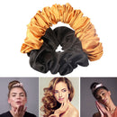 Women Silk Scrunchy Multicolor Hair Band Ties Hair Styling Tools (Yellow) Newly