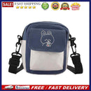 Retro Women Cartoon Contrast Color Canvas Shoulder Bag Mini Flap Crossbody Bags