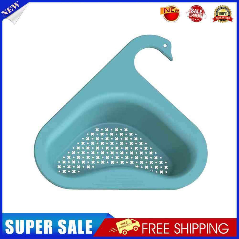 Colander Sink Strainer Kitchen Sink Shelf Faucet Hanging Drain Rack (Blue)