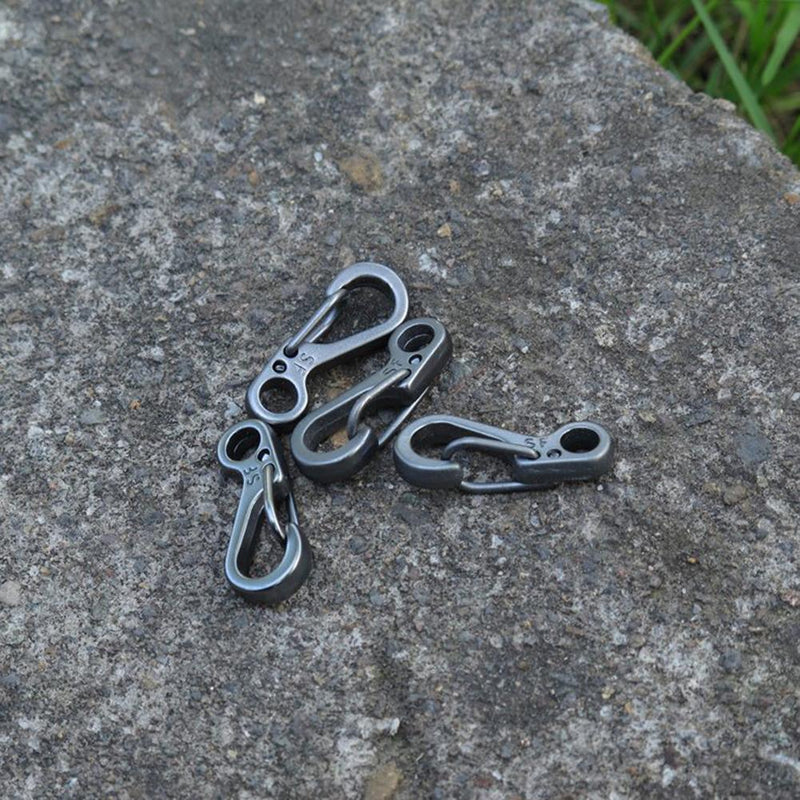Mini Spring Carabiner Hook EDC Bottle Opener Outdoor Climbing Buckle Key Chai