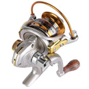 10 Ball Bearings Mini Fishing Spinning Reel Wood Handle Ice Skirt Wheel Tackle Carp On