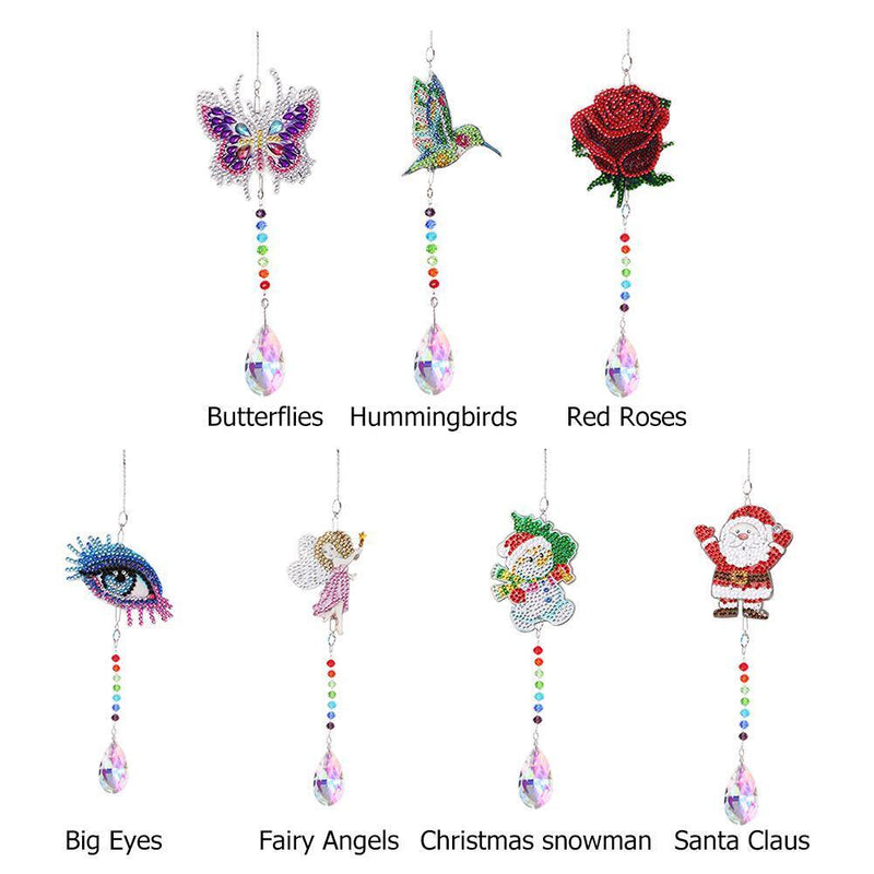 Crystal Diamond Angel Tears Catching Light Hanging Wind Chimes Decor (A)