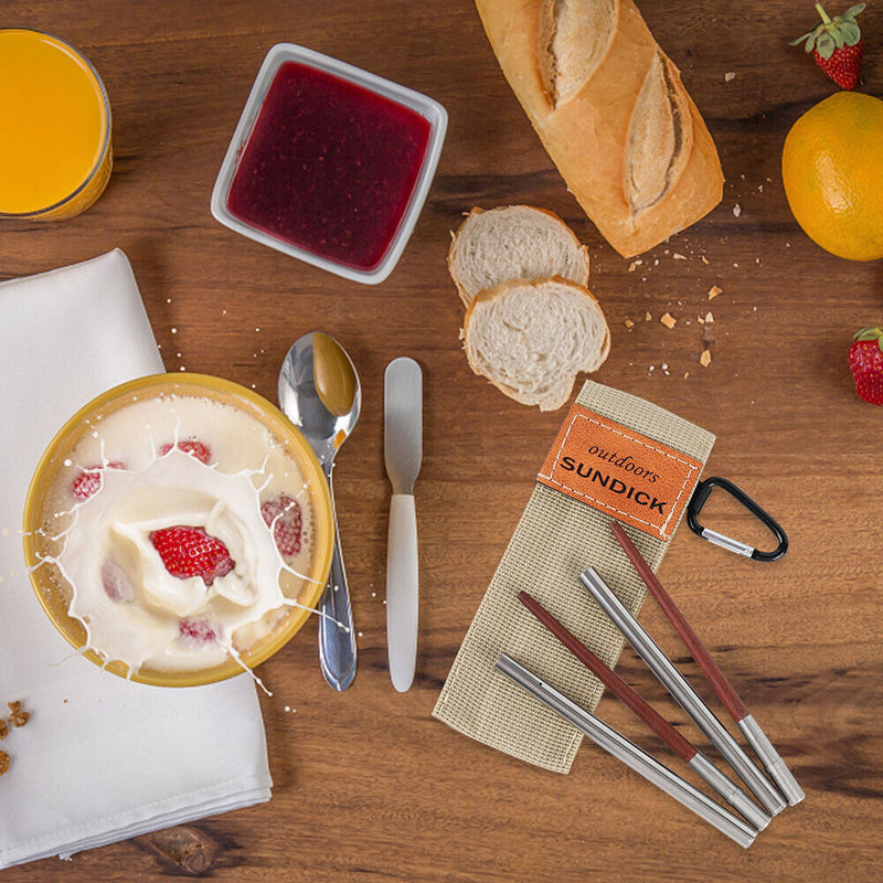 Aluminum Shape Shell Stainless Steel Folding Travel Chopsticks for Travel Picnic