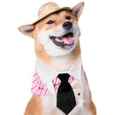 Cat Dog Collar Bow Tie Cotton Pet Formal Necktie for Wedding (Black S)