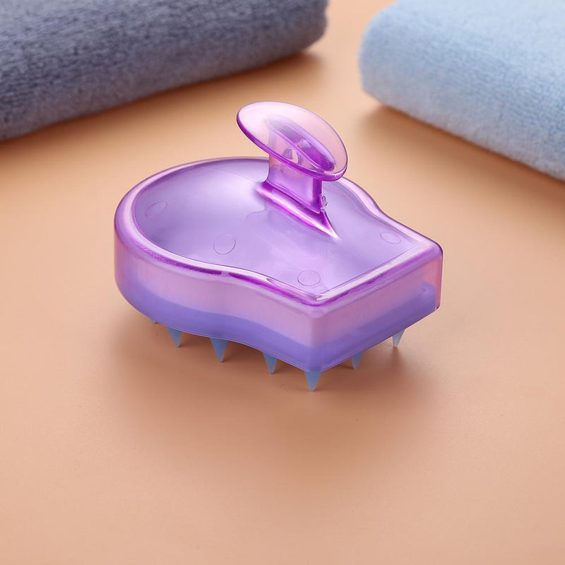 Silicone Shampoo Scalp Massage Brush Shower Body Massager Brushes (Purple)