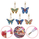 5pcs DIY Acrylic Full Special Drill Diamond Butterfly Keychain Kit (YSK081)