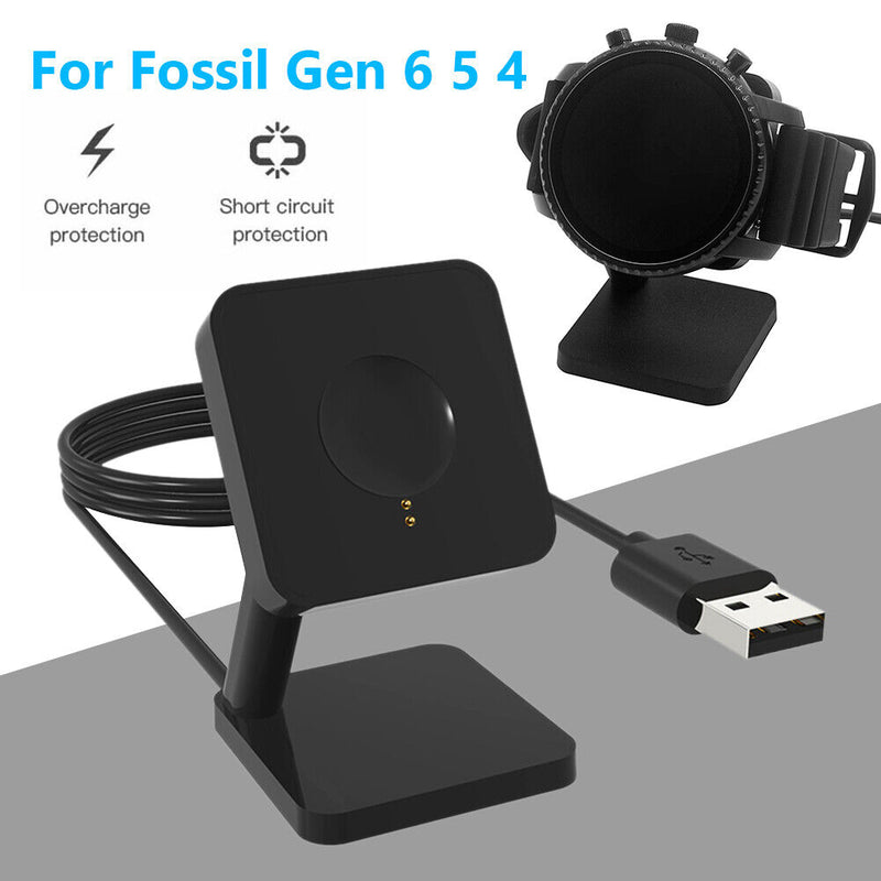For Fossil Gen 6/5/4 Watch Charger Stand Sports Smartwatch Charge Base Accessory