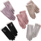 Windproof Embroidered Winter Warm Gloves Touch Screen Plush For Women
