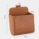 Car Storage Bag Air Vent Dashboard PU Organizer Box Phone Holder (Brown)