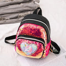 Small Travel Knapsack Sequins Heart Horse Pattern Backpacks Women Kids Rucksack