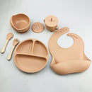 #A 6pcs Silicone Baby Feeding Set Anti Slip Tableware Dishes Baby Food Accesso
